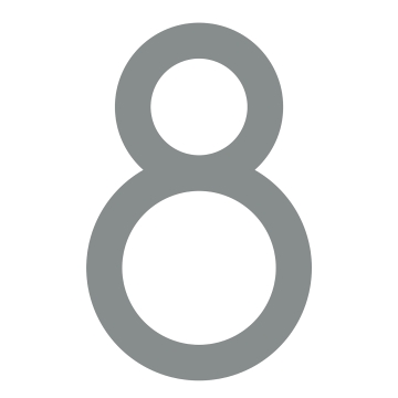 Numéro de maison auto-adhésif "8" - 152 mm en gris