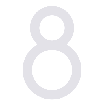 Numéro de maison auto-adhésif "8" - 152 mm en blanc