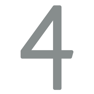 Numéro de maison auto-adhésif "4" - 200 mm en gris
