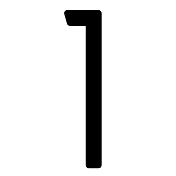 Numéro de maison auto-adhésif "1" - 245 mm en noir