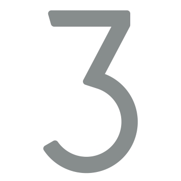 Numéro de maison auto-adhésif "3" - 245 mm en gris