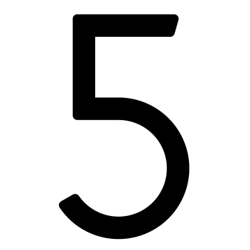Numéro de maison auto-adhésif "5" - 245 mm en noir