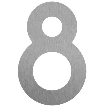 Numéro de maison auto-adhésif "8" - 76 mm en acier inoxydable