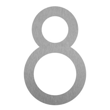 Numéro de maison auto-adhésif "8" - 152 mm en acier inoxydable
