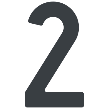 Numéro de maison auto-adhésif "2" - 76 mm en anthracite
