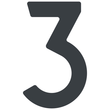 Numéro de maison auto-adhésif "3" - 40 mm en anthracite