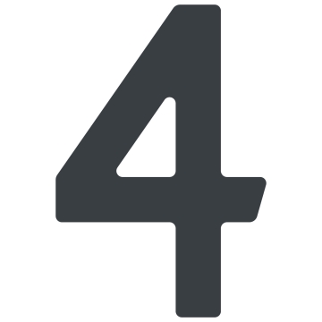 Numéro de maison auto-adhésif "4" - 40 mm en anthracite
