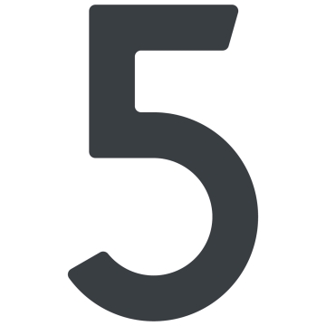 Numéro de maison auto-adhésif "5" - 40 mm en anthracite