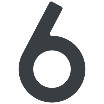 Numéro de maison auto-adhésif "6" - 40 mm en anthracite