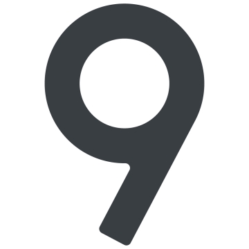 Numéro de maison auto-adhésif "9" - 40 mm en anthracite