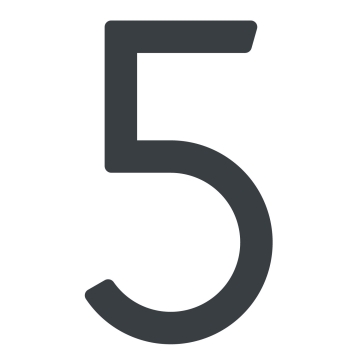 Numéro de maison auto-adhésif "5" - 152 mm en anthracite