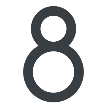 Numéro de maison auto-adhésif "8" - 152 mm en anthracite