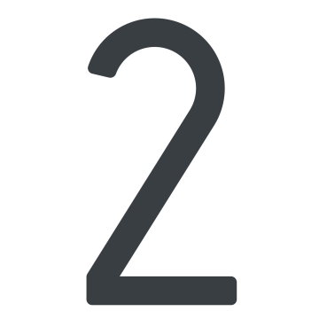 Numéro de maison auto-adhésif "2" - 245 mm en anthracite