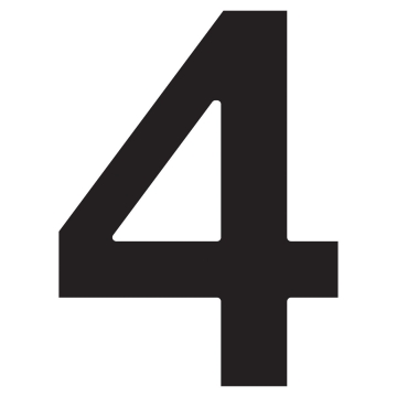 Numéro de Maison ''4'' Noire