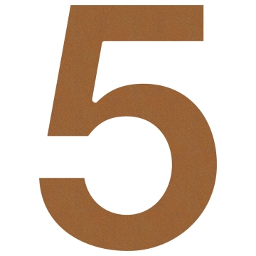 Numéro de Maison ''5'' Rouille