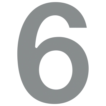 Numéro de Maison ''6'' Gris