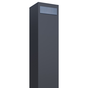 Boîte aux lettres Monolith en anthracite avec rabat en acier inoxydable