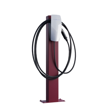 Borne de recharge Tesla VoltStand avec ancrage au sol en noir-Copy