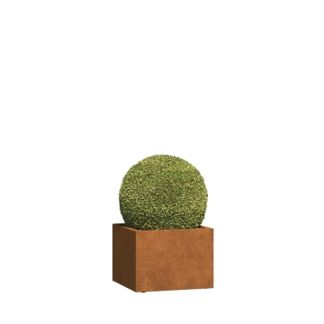 Jardinière - Triest Medium -avec des rôles - acier corten