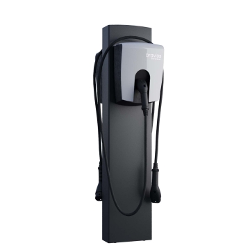 Support Wallbox universel FlexiMount for Two avec ancrage au sol en noir