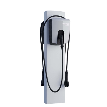 Support Wallbox universel FlexiMount for Two avec ancrage au sol en blanc