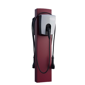 Support Wallbox universel FlexiMount for Two avec ancrage au sol en rouge