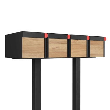 Boîte aux lettres sur pieds Americano for Four Noire avec façade en HPL