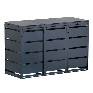 Abri pour trois poubelles à 120L Kim en anthracite