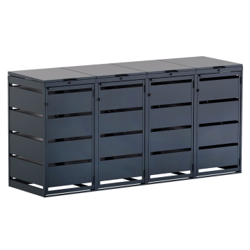 Abri pour quatre poubelles à 120L Kim en anthracite