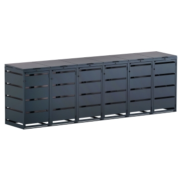 Abri pour six poubelles à 120L Kim en anthracite