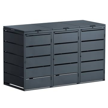 Abri pour trois poubelles à 240L Edda en anthracite