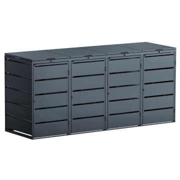 Abri pour quatre poubelles à 240L Edda en anthracite