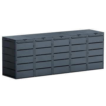Abri pour cinq poubelles à 240L Edda en anthracite