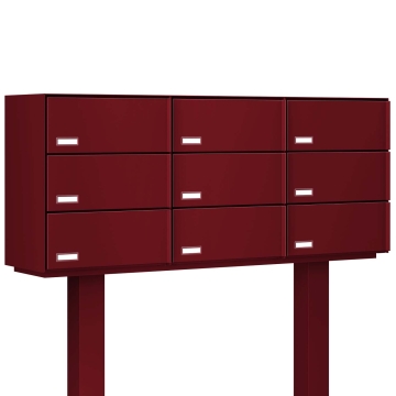 Boîte aux lettres sur pied Kopenhagen for Nine en rouge