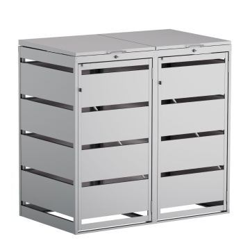 Abri pour deux poubelles à 120L Kim en gris clair
