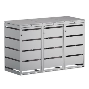 Abri pour trois poubelles à 120L Kim en gris clair