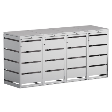 Abri pour quatre poubelles à 120L Kim en gris clair