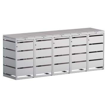 Abri pour cinq poubelles à 120L Kim en gris clair