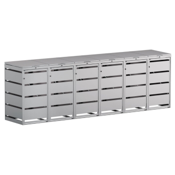 Abri pour six poubelles à 120L Kim en gris clair