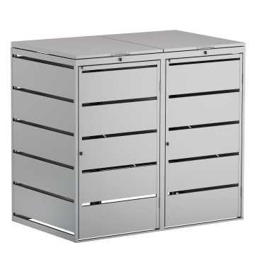 Abri pour deux poubelles à 240L Edda en gris clair