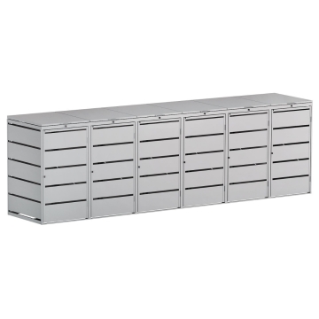 Abri pour six poubelles à 240L Edda en gris clair