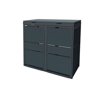 Abri pour deux poubelles à 120L Oskar en anthracite 