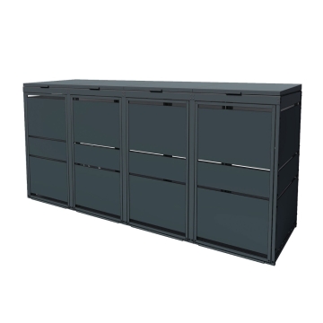 Abri pour quatre poubelles à 120L Oskar en anthracite 