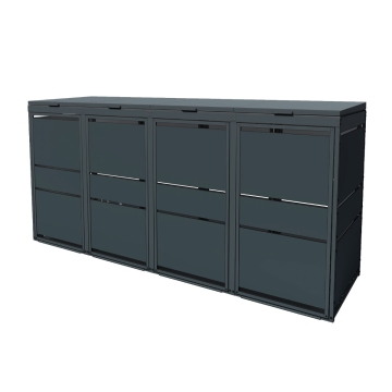 Abri pour quatre poubelles à 240L Lewis en anthracite 