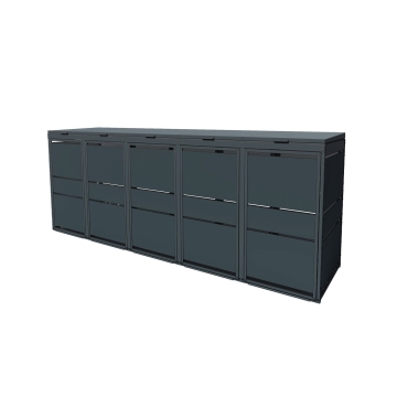 Abri pour cinq poubelles à 240L Lewis en anthracite 
