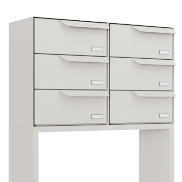 Installation de boîtes aux lettres Rotterdam pour six V en blanc