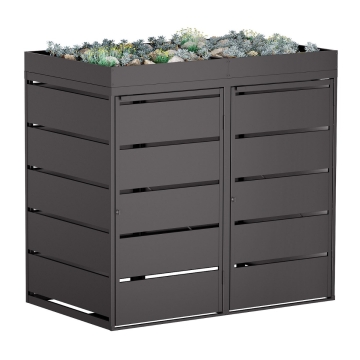 Abri pour deux poubelles à 240L Edgar en noir 