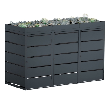 Abri pour trois poubelles à 240L Edgar en anthracite