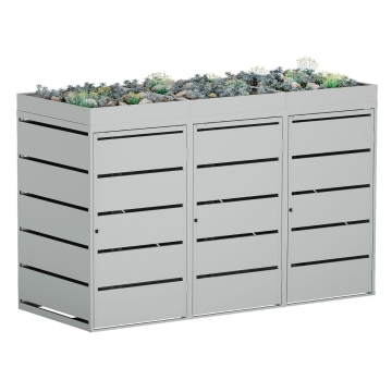Abri pour trois poubelles à 240L Edgar en gris clair