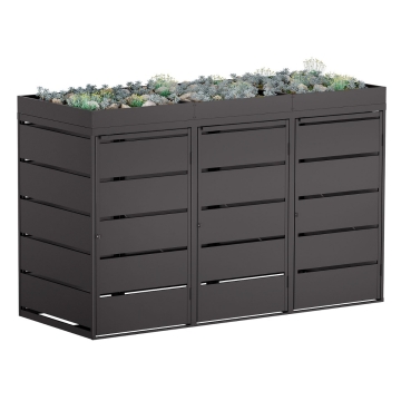 Abri pour trois poubelles à 240L Edgar en noir 